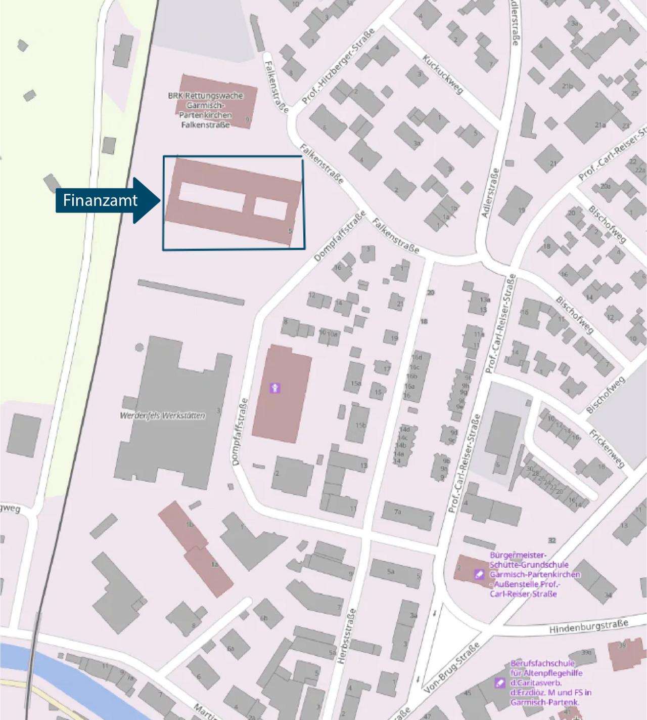  Stadtplan Garmisch-Partenkirchen, Dompfaffstraße 5